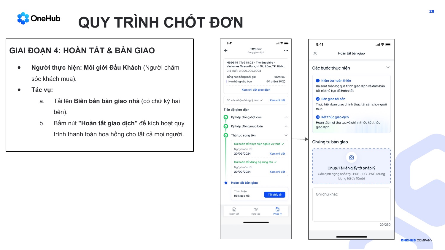 Hoàn tất bàn giao & upload chứng từ