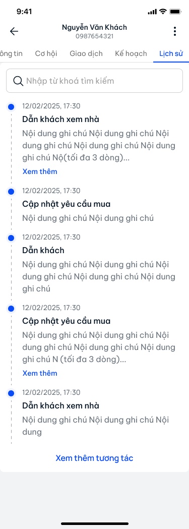Tab Lịch sử