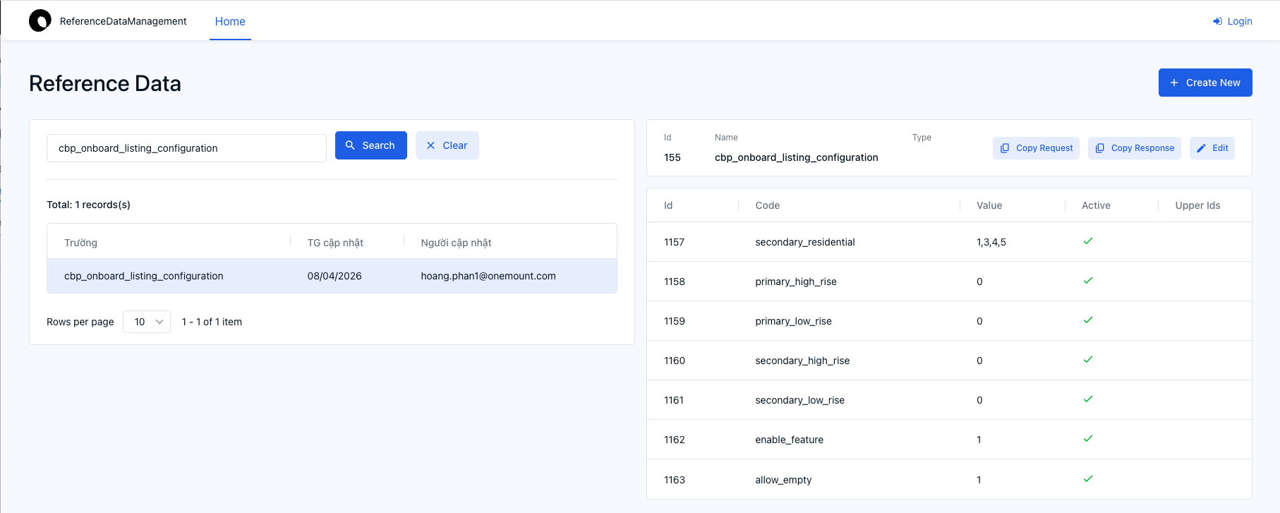 Reference Data, cấu hình cbp_onboard_listing_configuration